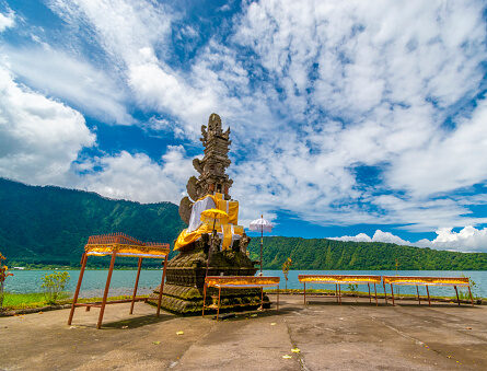 Taman Beji Temple in Ulun Danu Beratan, Bedugul as a place for the Melasti Ceremony "Ahead of Nyepi Day" by the Hindu community in Bali.